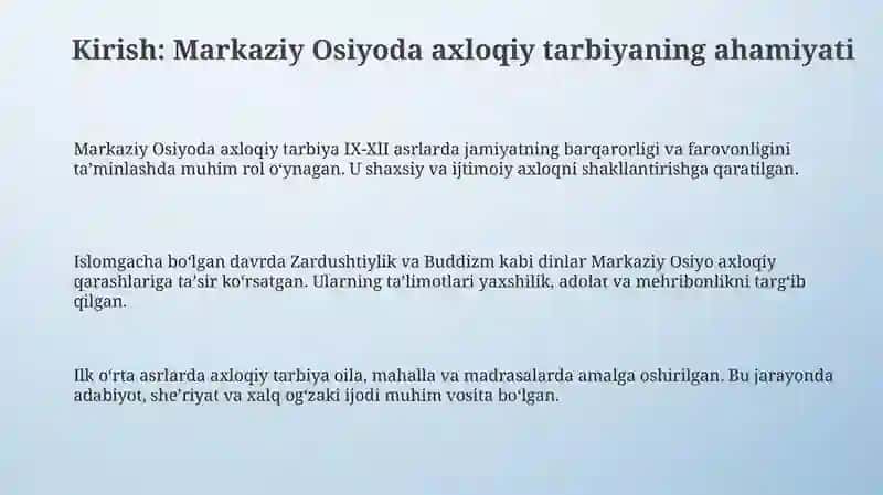 Ilko'rta asrlarda Markaziy Osiyoda ma'naviy tarbiya masalalari 3