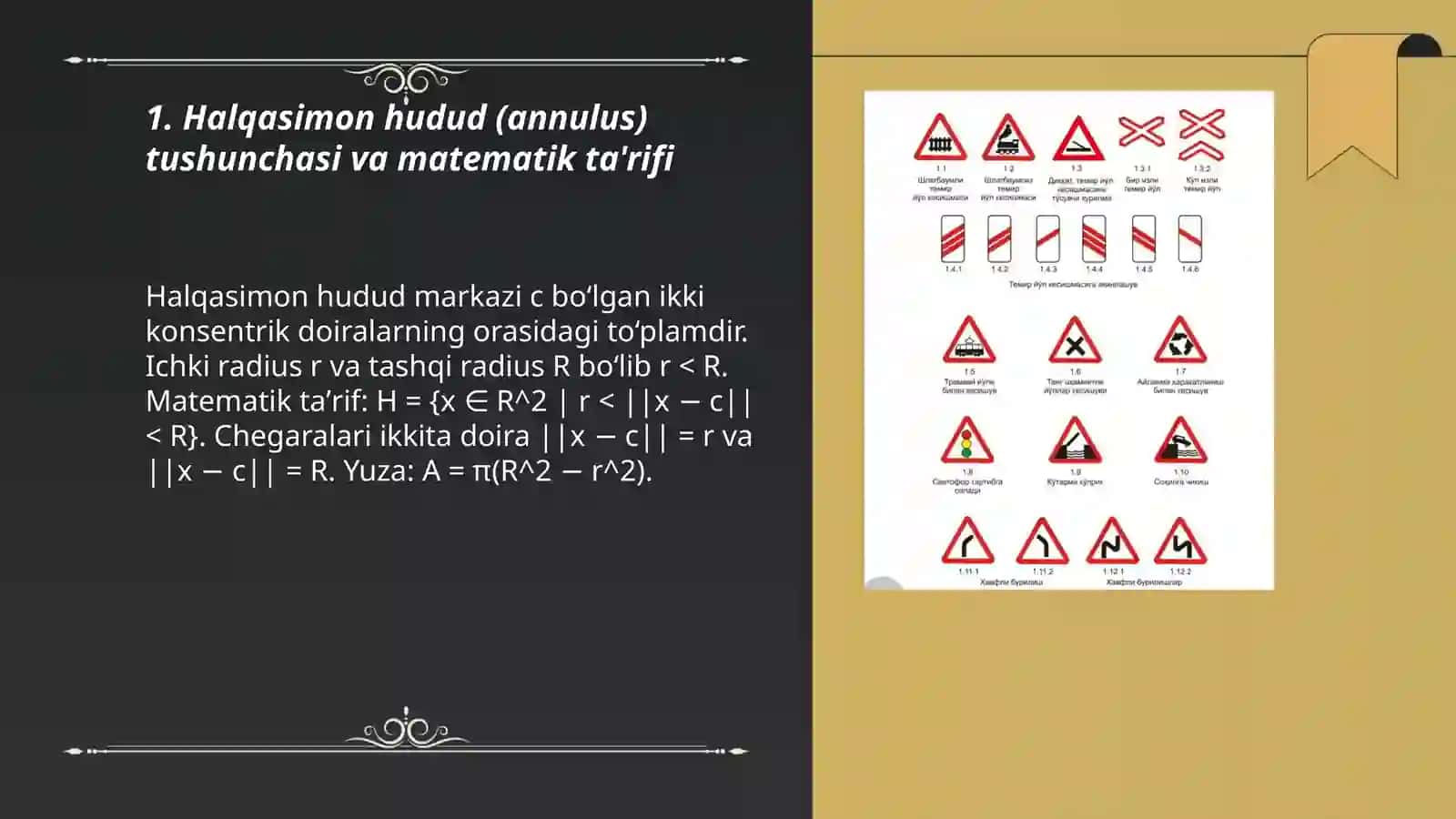 Bir sathdagi halqasimon kesishuvlar 3