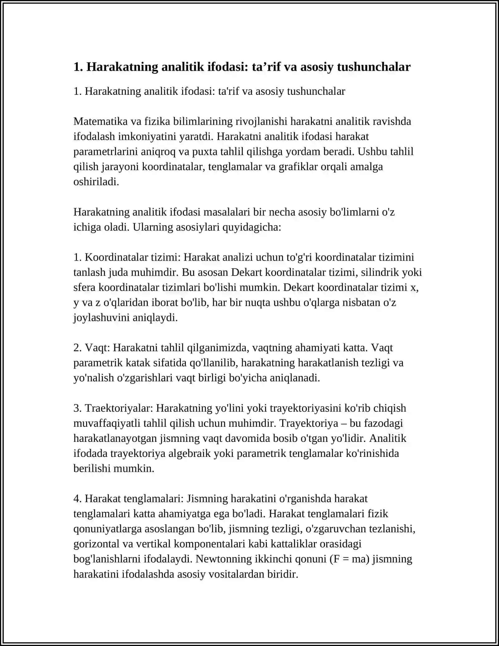 HARAKATNING ANALITIK IFODASI 3