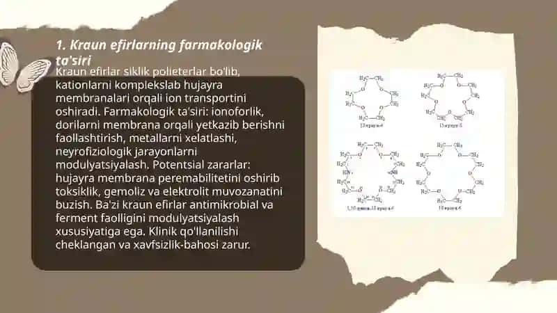 Kraun efirlar dori vosita sifatida 3