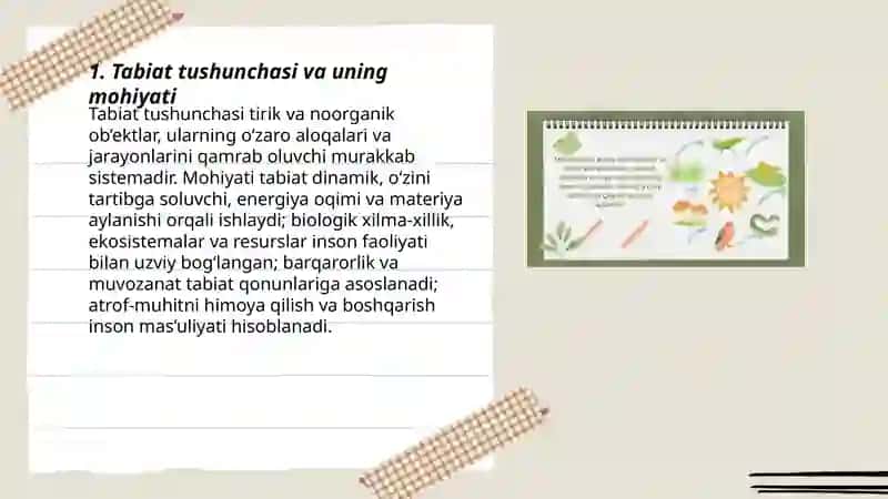 Tabiat haqida asosiy tushunchalar va tabiat komponentlari 3