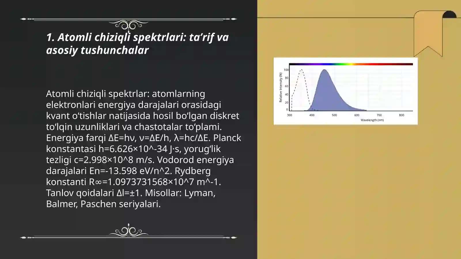 Atomli chiziqli spektrlari 3