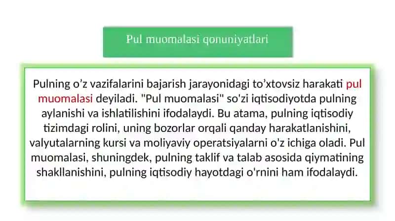 Pu lmuomalasi va uning amal qilish qonuniyatlari 3
