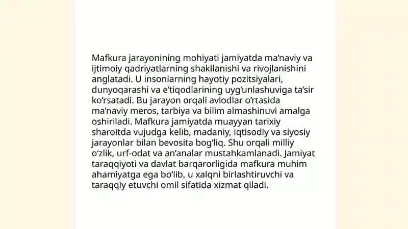 Mafkura jarayoning tarkibi 3