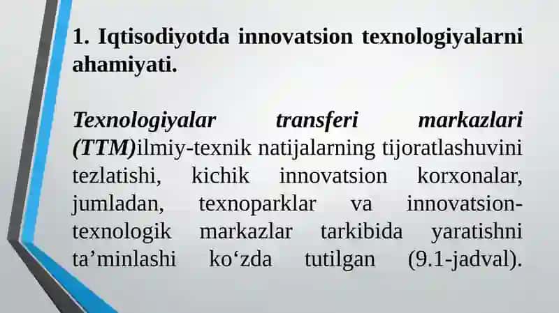 IQTISODIYOTDA INNOVATSION TEXNOLOGIYALARDANIQTISODIYOTDA INNOVATSION TEXNOLOGIYALARDAN  SAMARALI FOYDALANISH 3