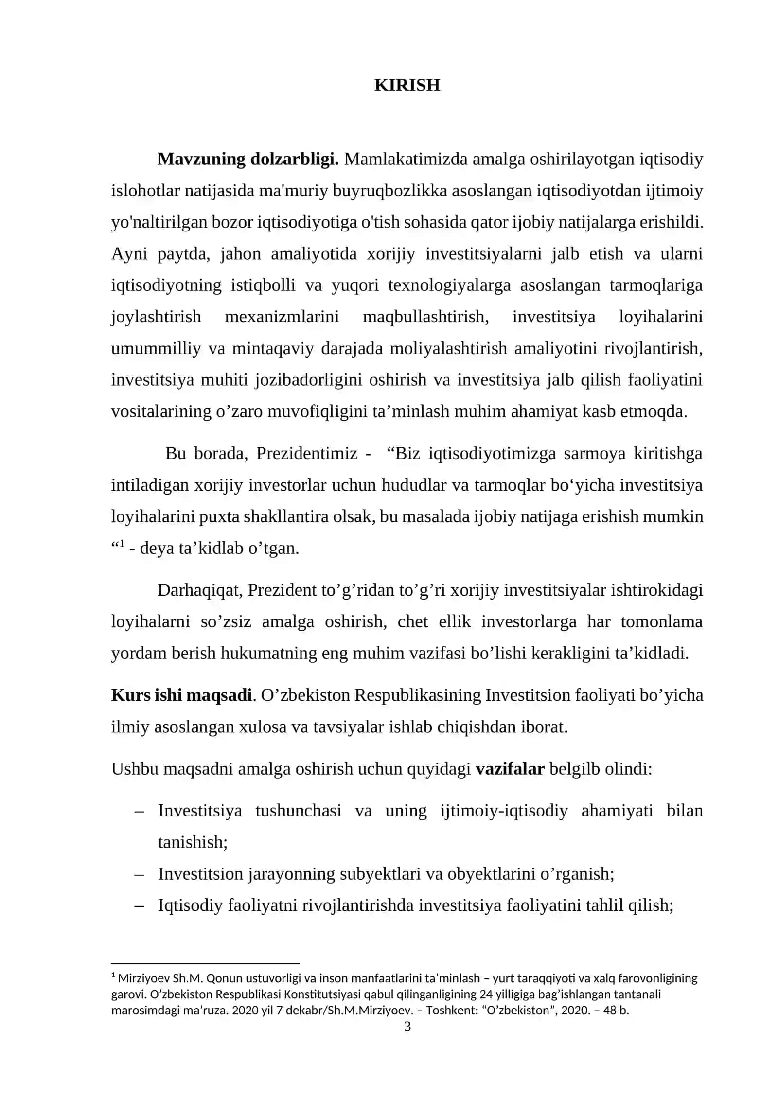 O’zbekiston Respublikasining Investitsion faoliyati 3