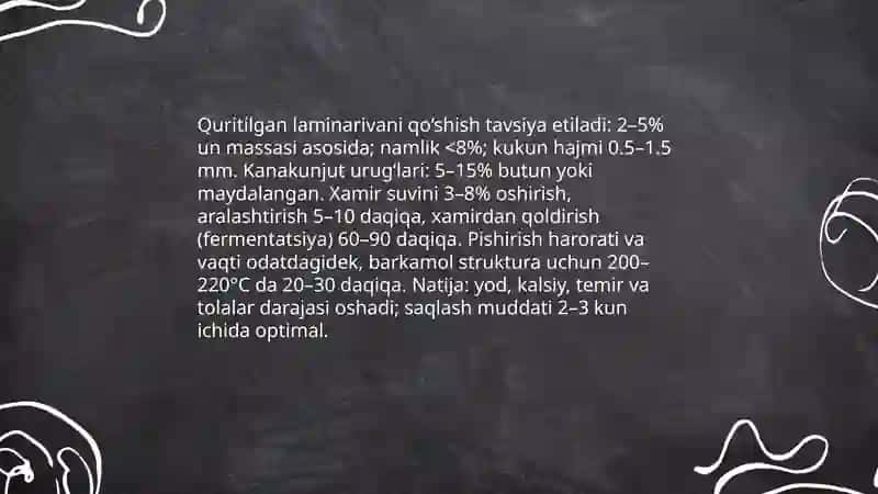 Parxezbop nonlar ishlab chiqarish uchun mikronutrientlar bilan boyitish 3