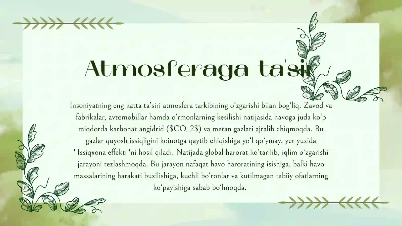 Inson faoliyatining tabiatga ta'siri va tabiatning javob reaksiyasi 3