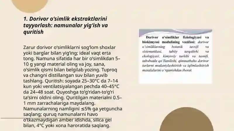 Dorivor oʻsimliklarning ekstraktlaridan foydalangan holda qogʻoz xromatogragiyasi yordamida ikkilamchi metabalitlarni ajratish 3