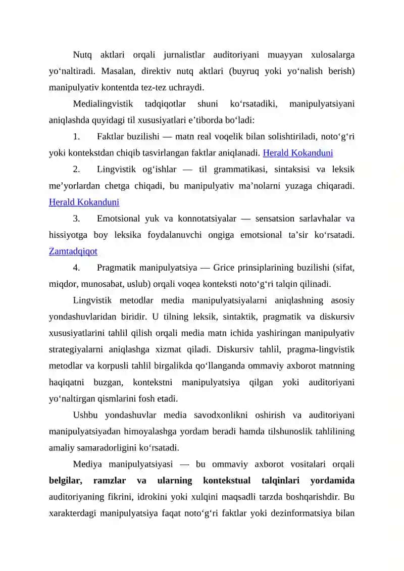 MEDIYA MANIPULYATSIYALARNI ANIQLASHDA LINGVISTIK VA SEMIOTIK METODLAR 3