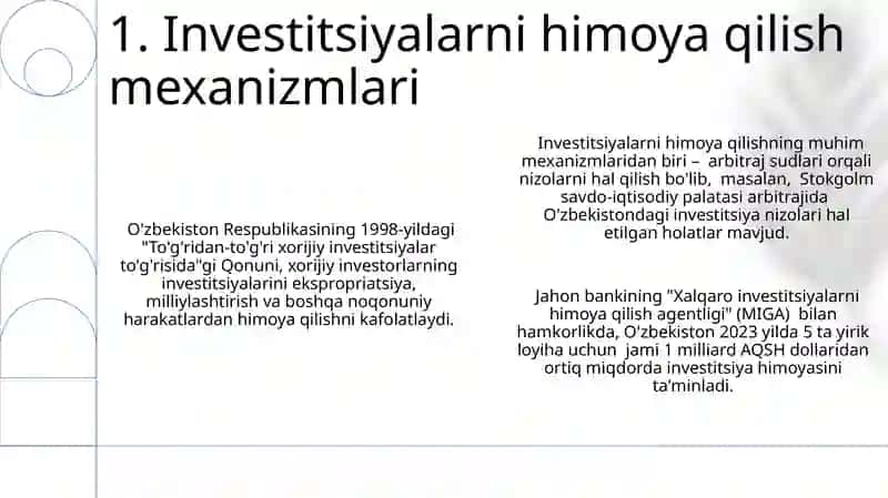 Investitsiyalarni himoya qilish siyosati 3