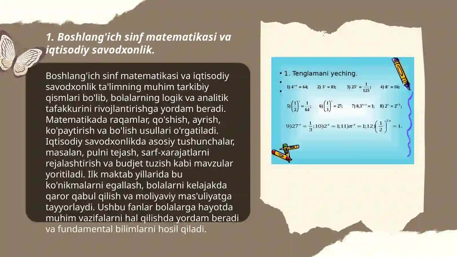 Boshlang'ich sinf matematikasi va matematika darslarida iqtisodiy savodxonliki shakllantirishning bosqichlari orasidagi uzviylik 3