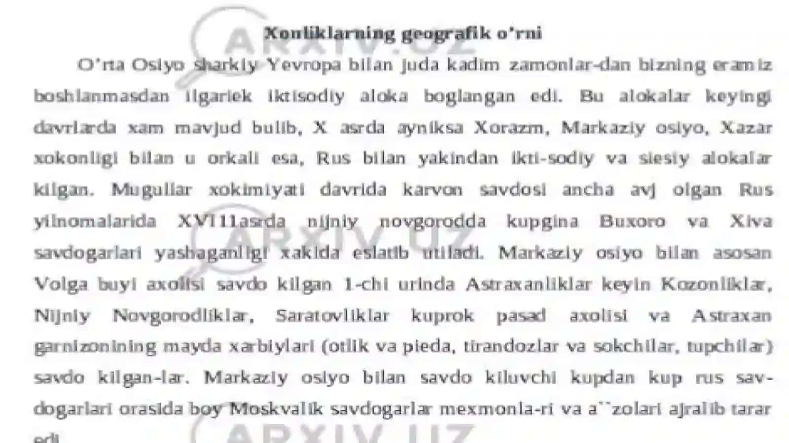 XVIII XIX asrlarda Oʻrta Osiyoning Tarixiy geografik oʻrni 3
