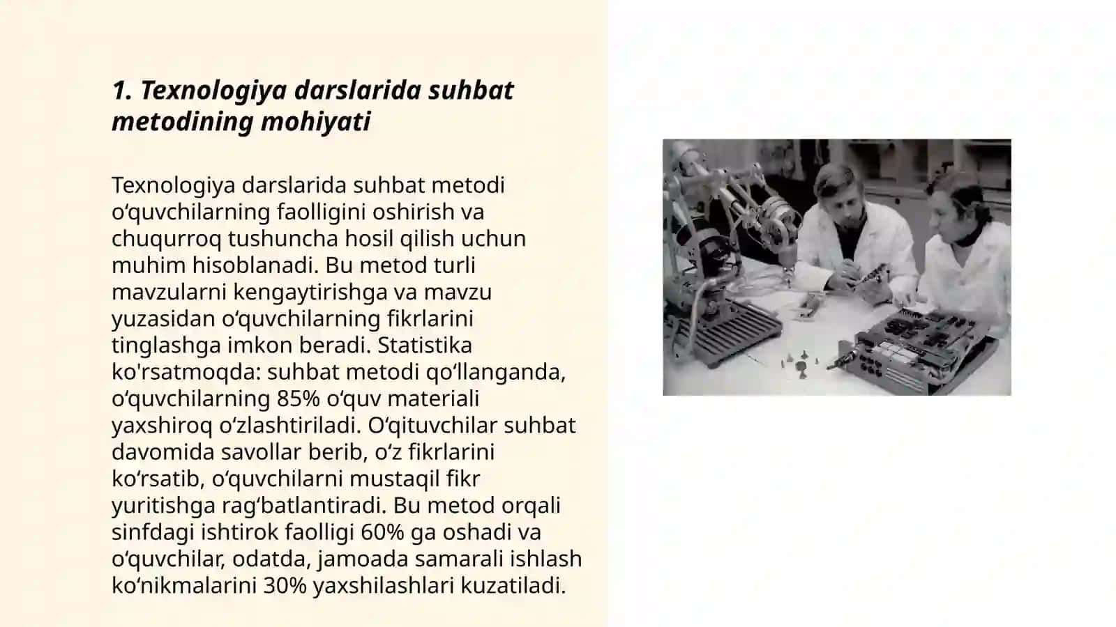 Texnologiya darslarida suhbat metodi 3