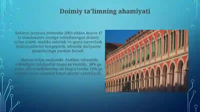 Uzluksiz taʼlimda Baloniya jarayoni 3
