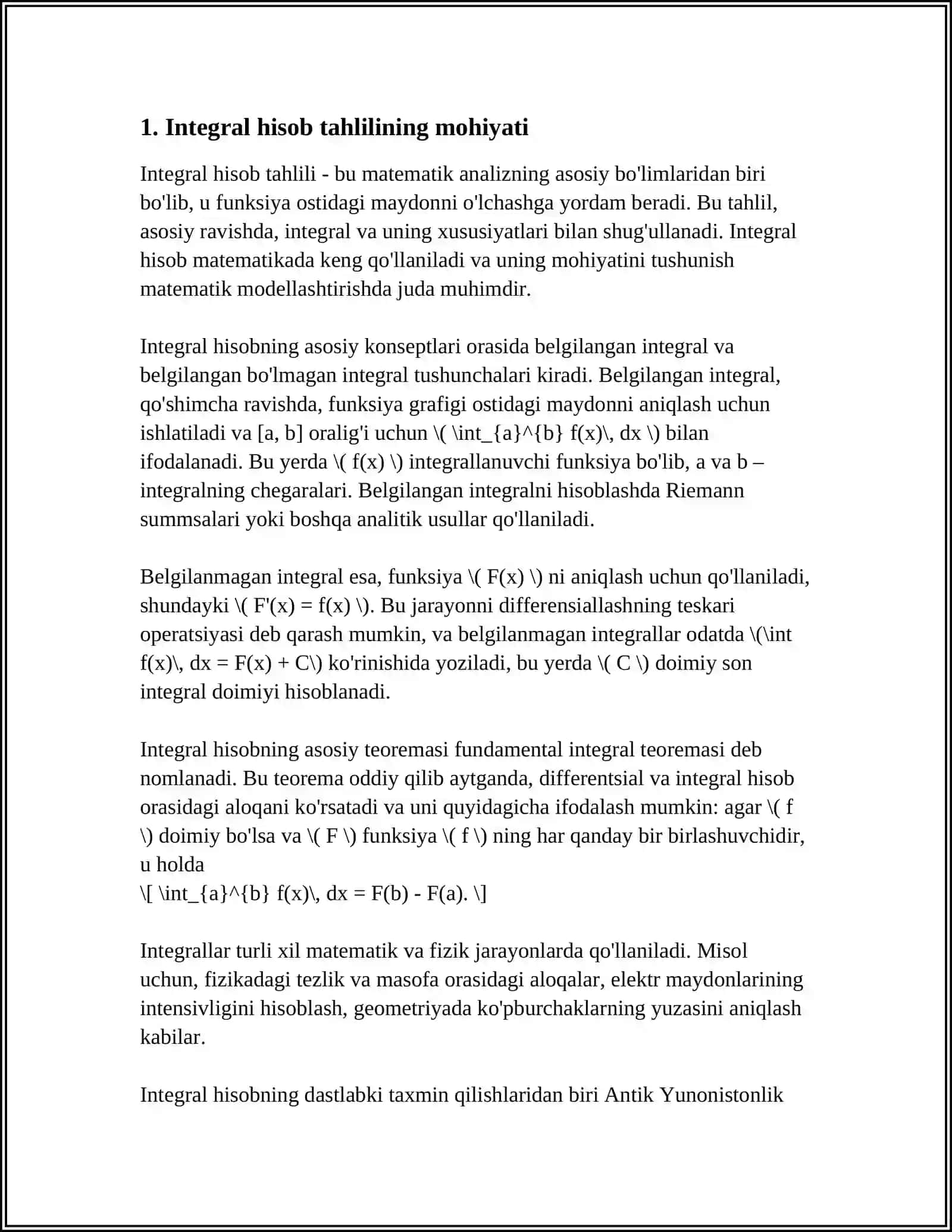 Moliyaviy tahlilda integral hisob tahlili 3