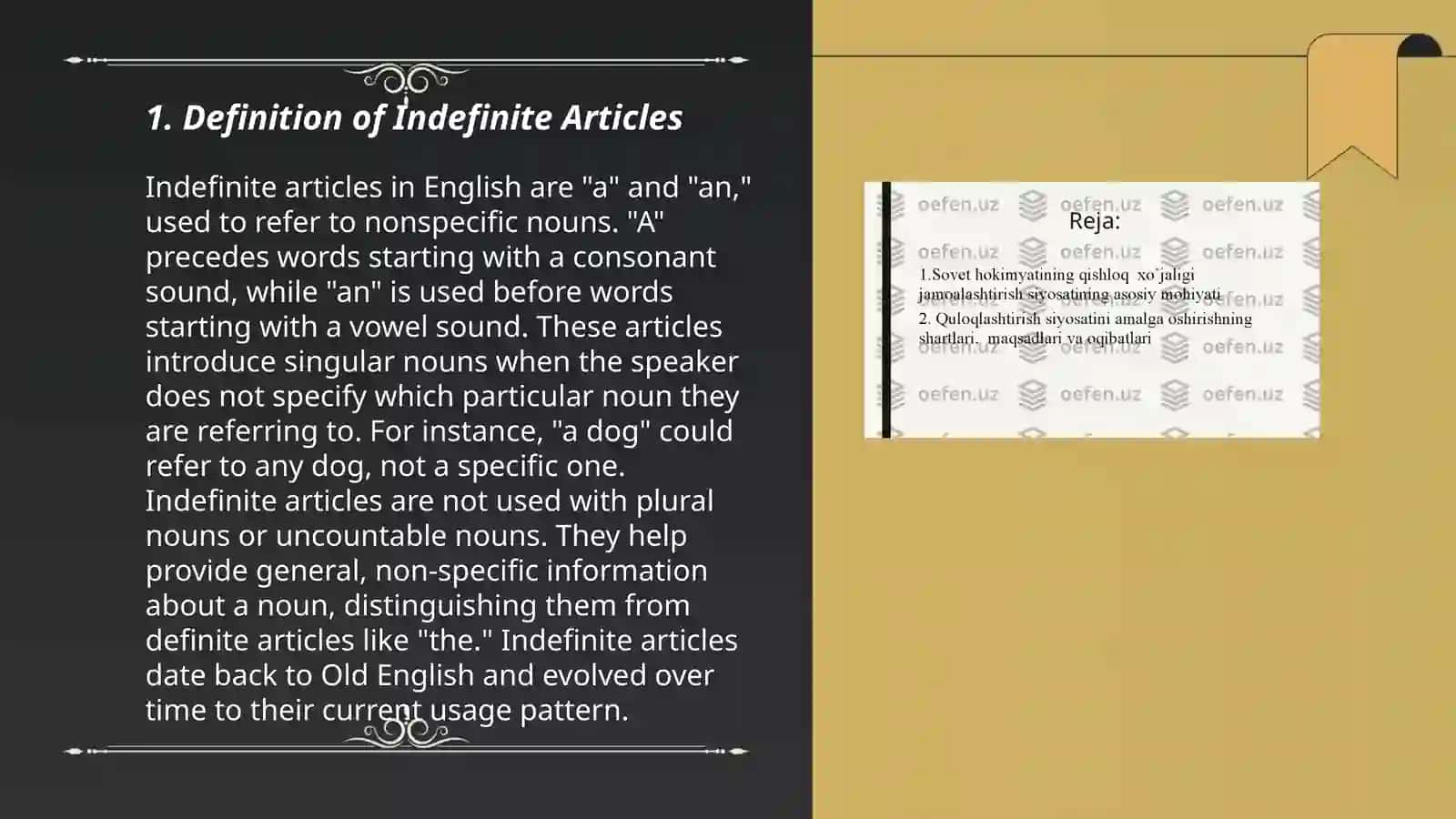 Aniq va noaniq artikl 3