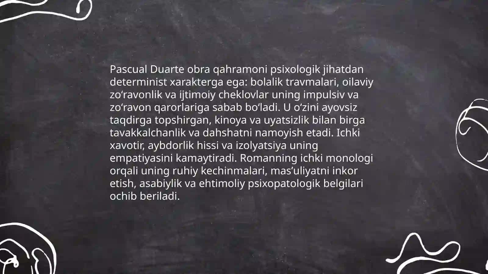 Pascual Duarte qahramonining psixologik tahlili 3