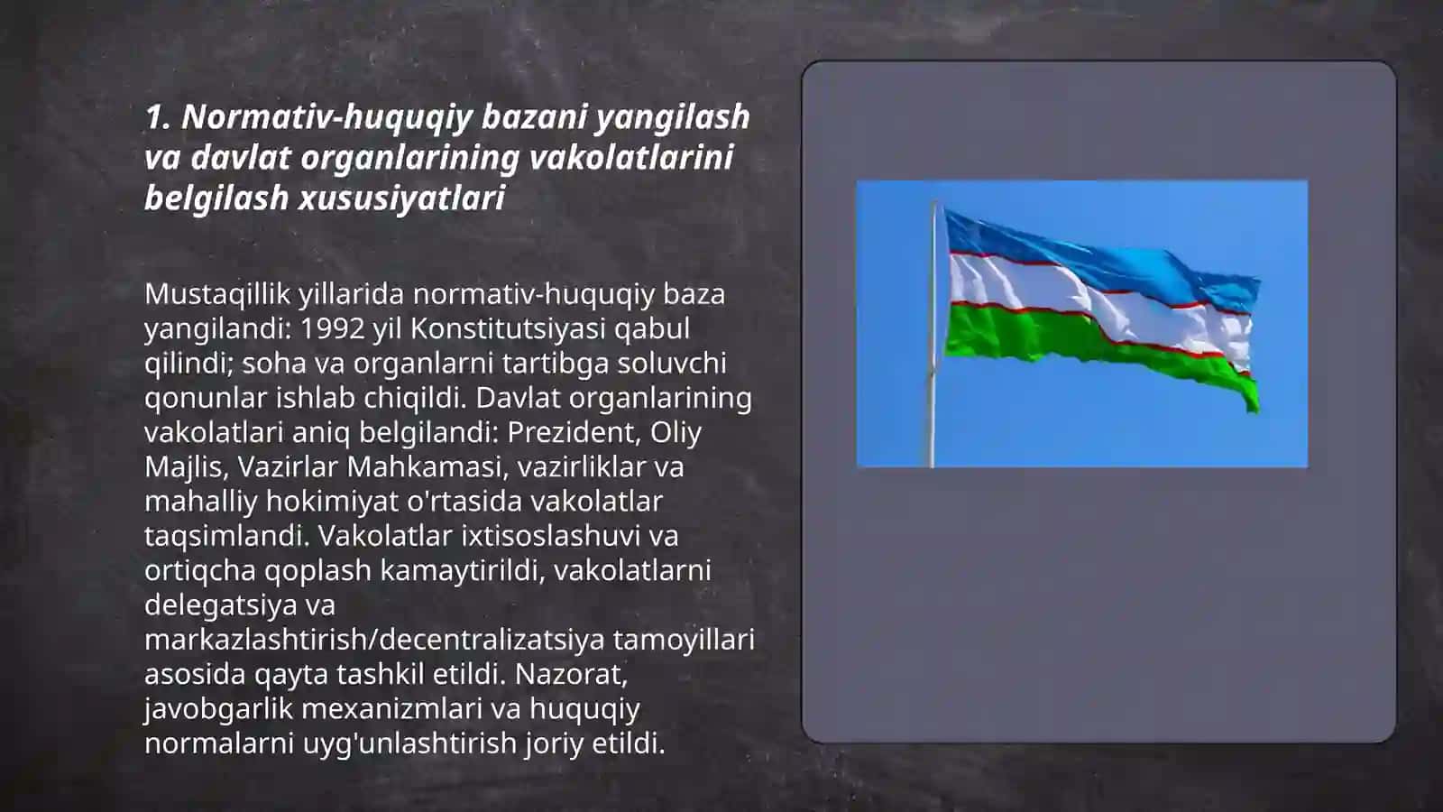 Mustaqillik yillarida davlat boshqaruv tizimida amalga oshirilgan islohotlarning xususiyatlari 3
