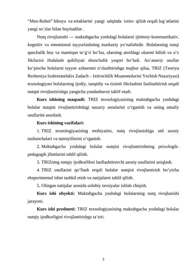 TRIZ TEXNOLOGIYASI ASOSIDA BOLALAR NUTQINI O‘STIRISH 3