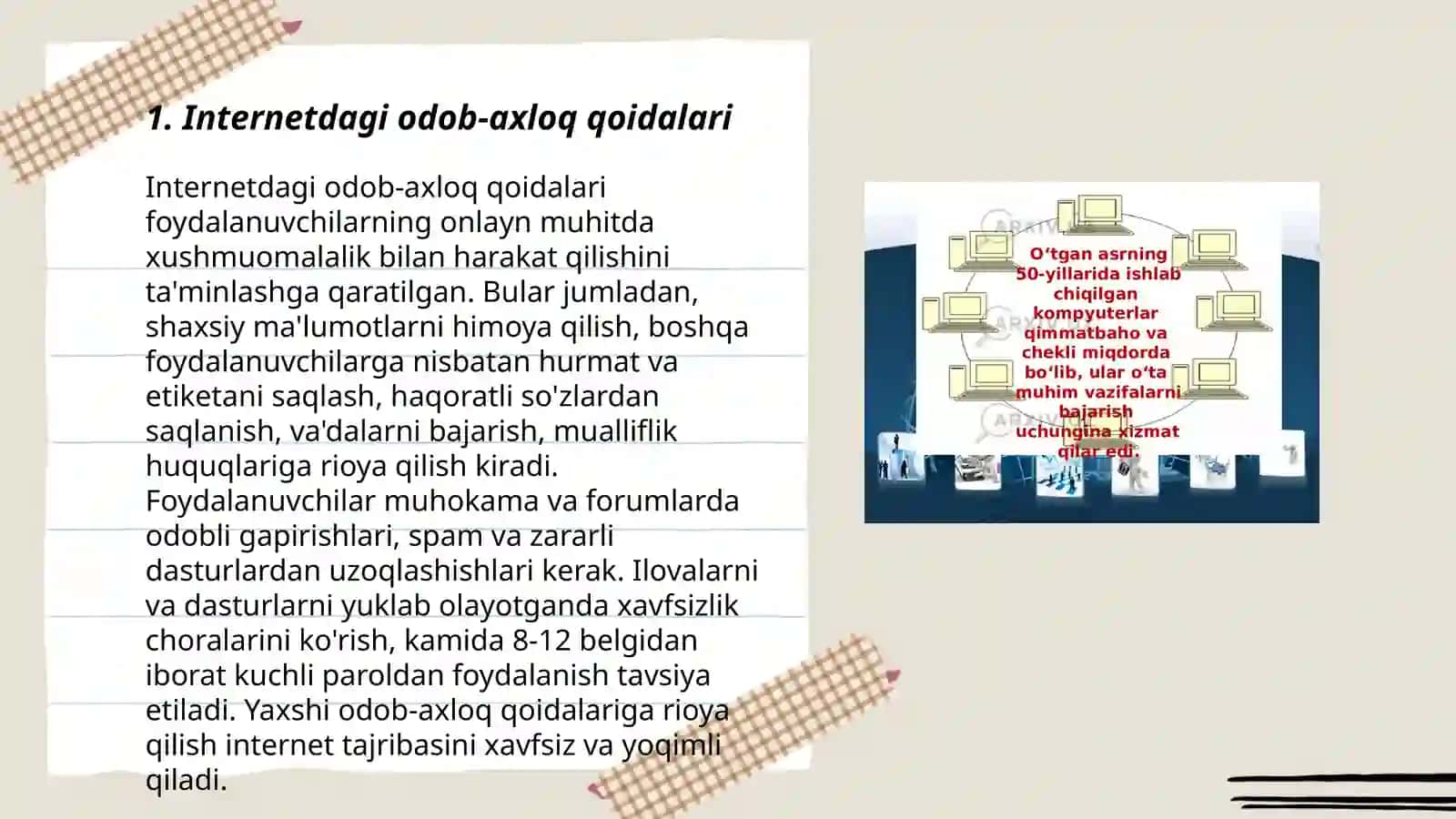 Tarmoq odob axloqi infoetika Gulhayo Xasanova 3