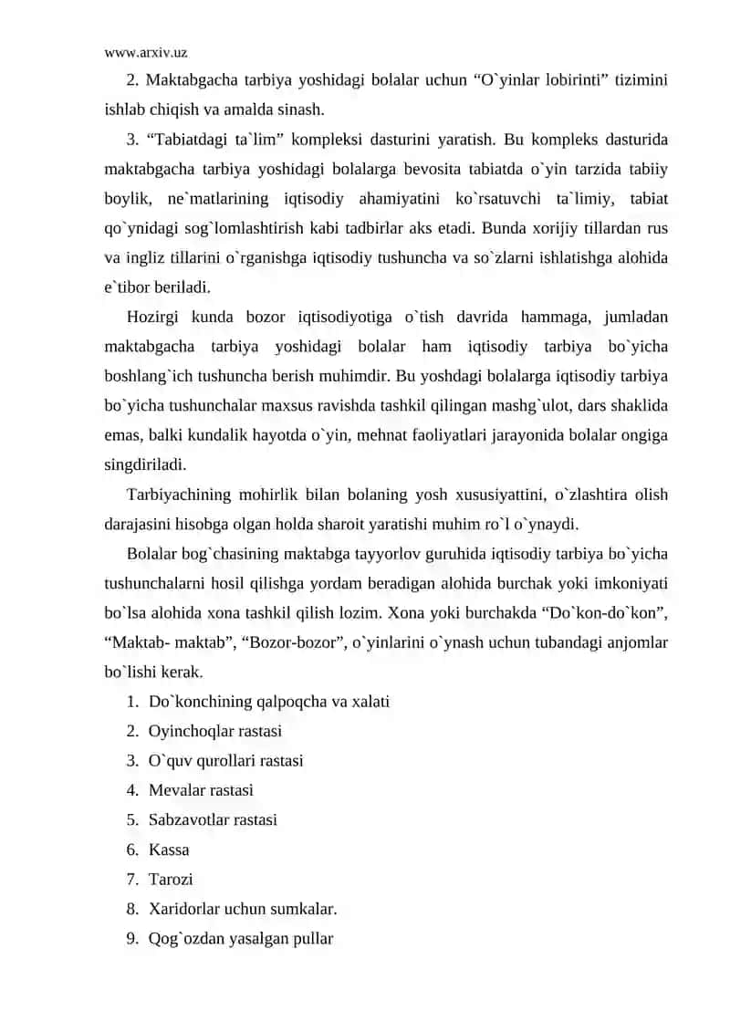 Maktabgacha yoshdagi bolalarga iqtisodiy tarbiya berish usullari 3