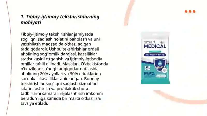 Tibbiy-ijtimoiy tekshirishlarning usuli 3