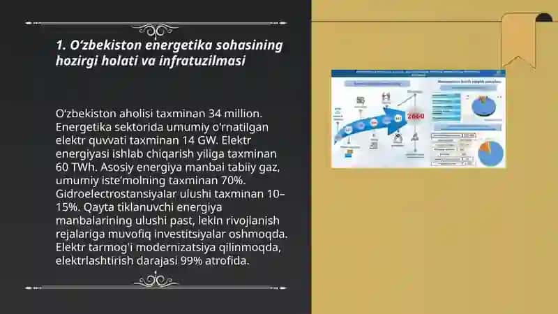 Oʻzbekiston energetikasi va uni rivojlanish isteqboli 3