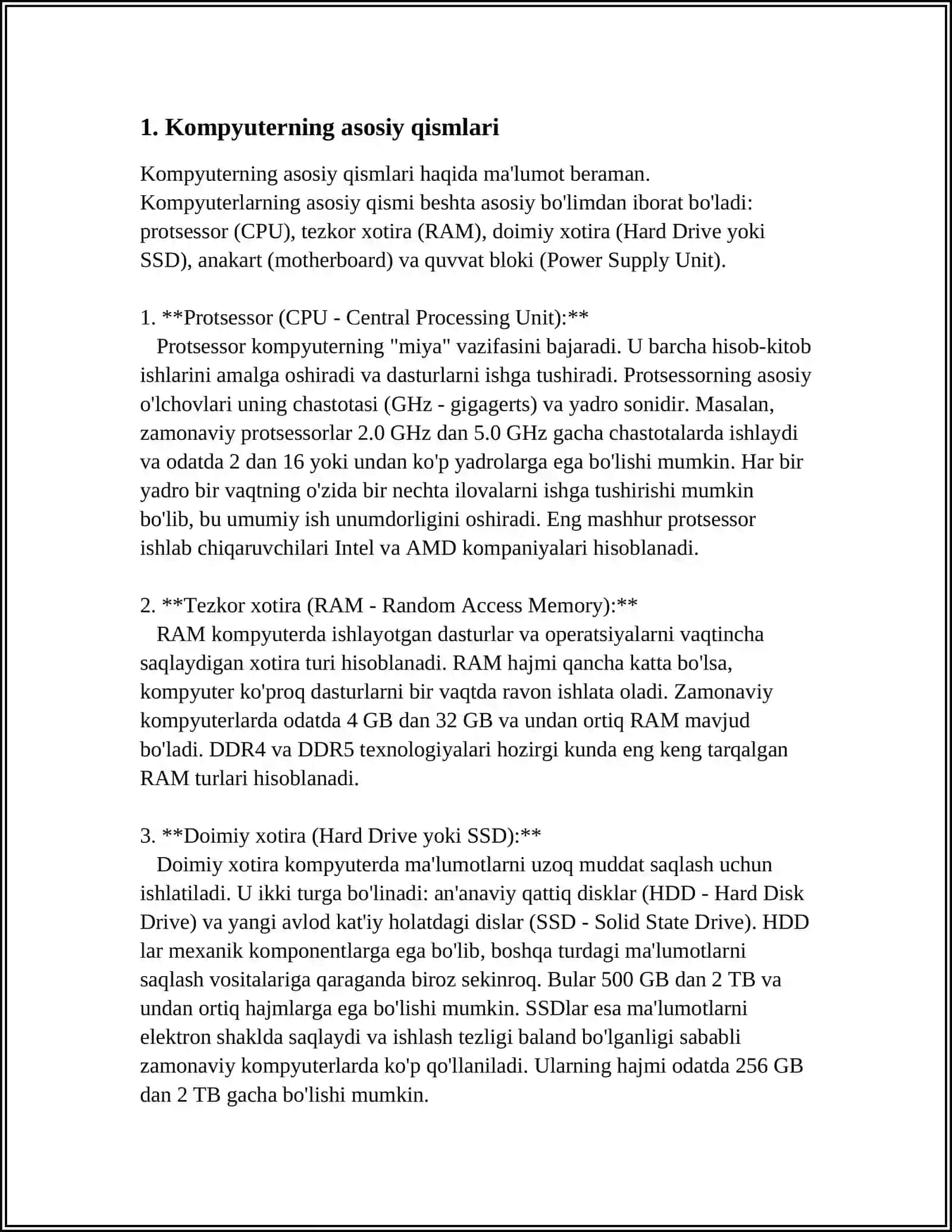 KOMPYUTERNING ASOSIY QURILMALARI, VAZIFALARI VA UNDA ISHLASH PRINSIPLARI 3