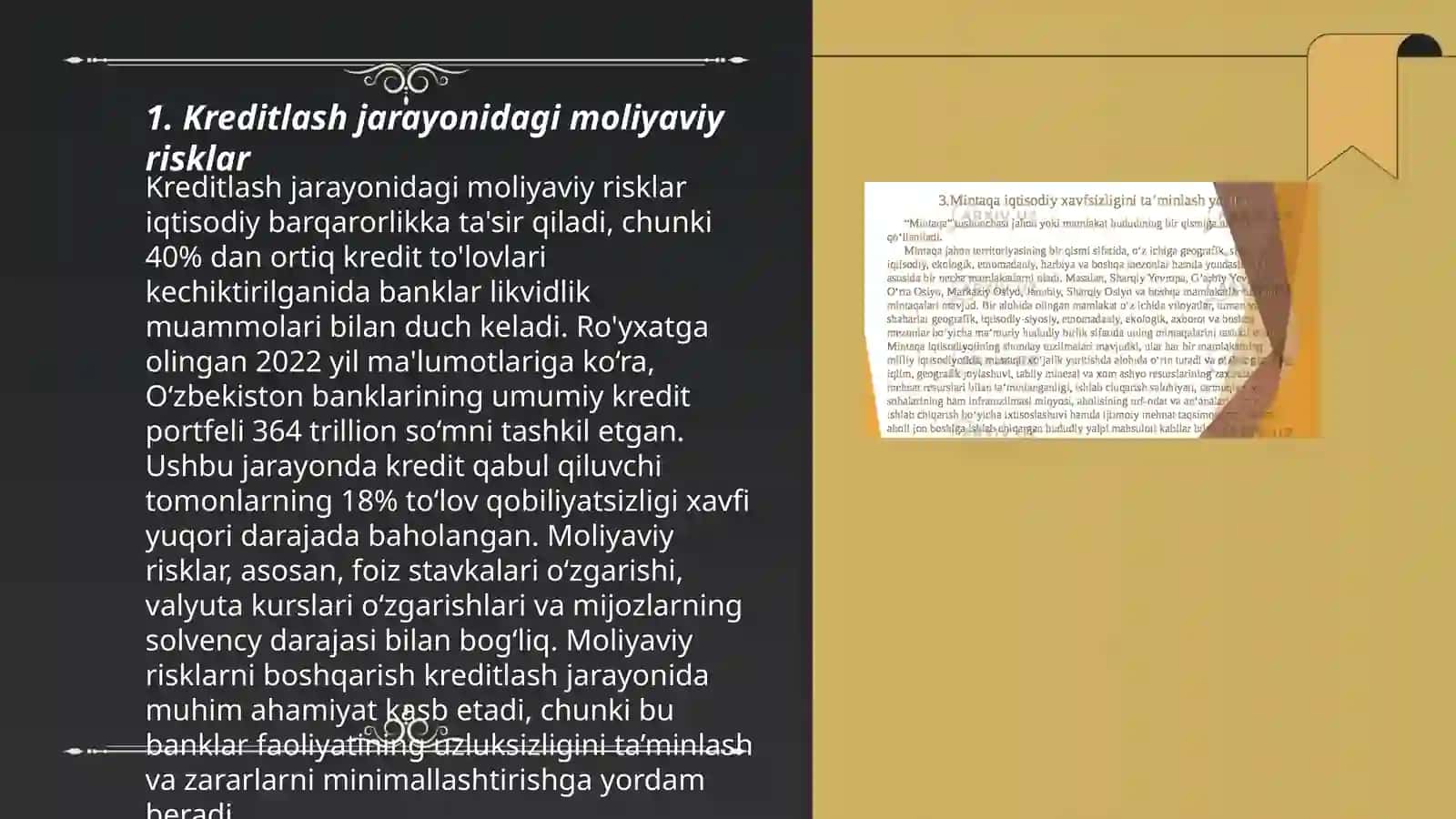 Kreditlash jarayonida yuzaga keladigan risklar va ularni samarali boshqarish 3