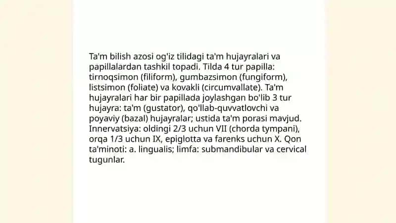 Ta'm bilish azosi 3