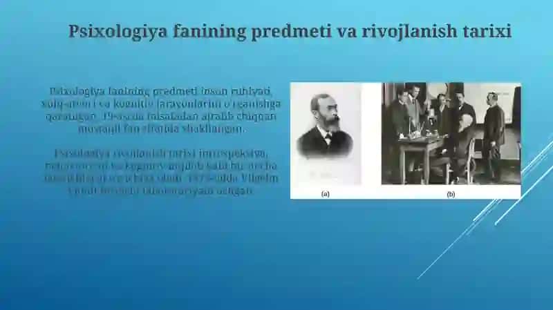 Psixologiya fanining predmeti va rivojlanish tarixi 3