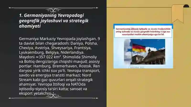 Germaniya davlati tashqi siyosati madaniyati va joylashuvi 3