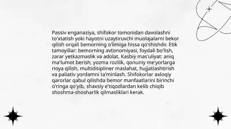 Tibbiyot amaliyotida passiv enganaziya muammosi 3