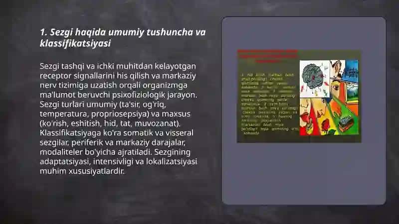 Sezgi xaqida umumiy tushuncha va nera -fizyalagik asosi 3