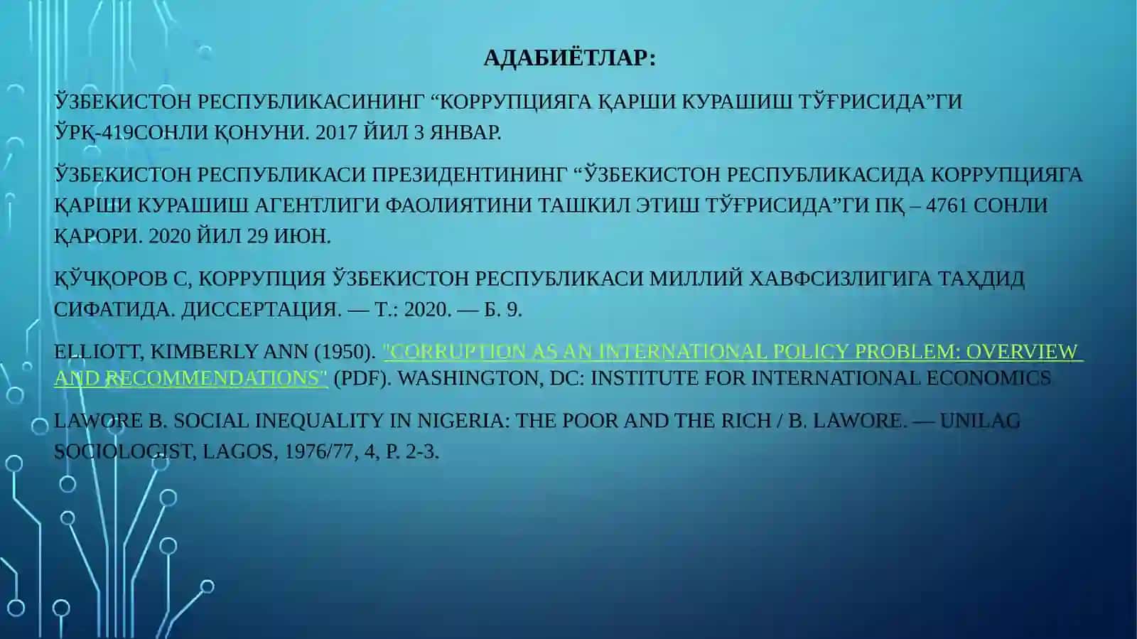 КОРРУПЦИЯга Қарши КУРАШИШНИНГ жахон тажрибаси 3