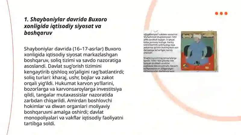 Shayboniylar davrida Buxoro xonligida ijtimoiy-iqtisodiy hayot 3