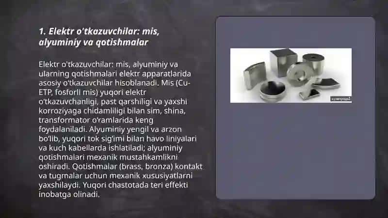 Elektr apparatlarida ishlatiladigan materiallar 3