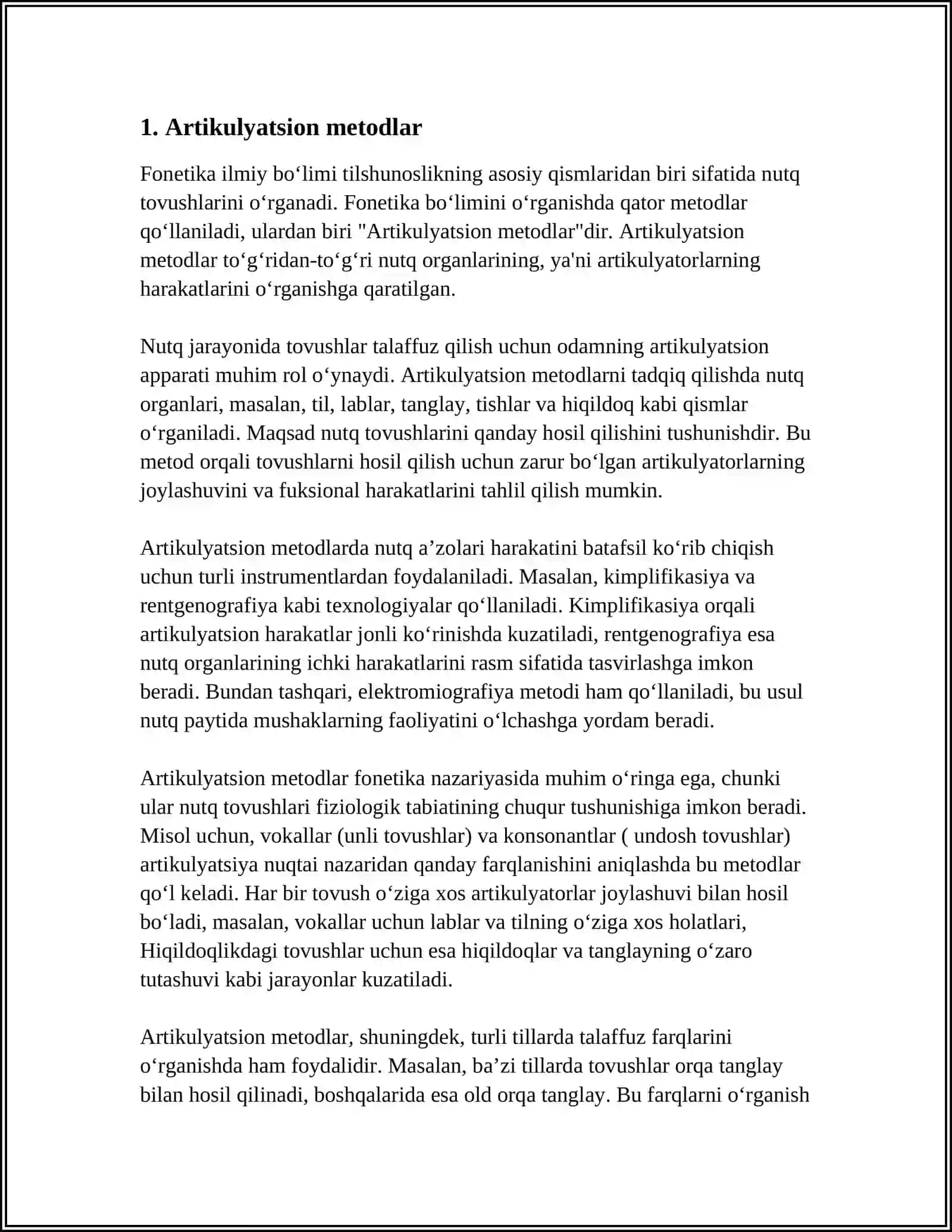 FONETIKA BOʻLIMINI OʻRGANISHDA QO’LLANILADIGAN METODLAR 3