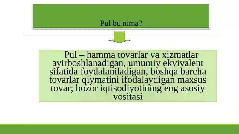 Zamonaviy moliya tizimida pul 3
