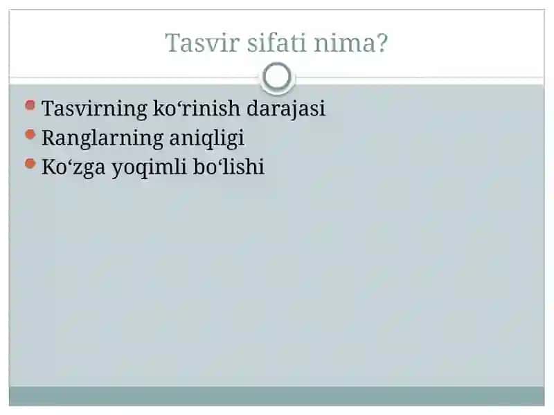 Tasvir Ranglari va Sifatini Boshqarish 3