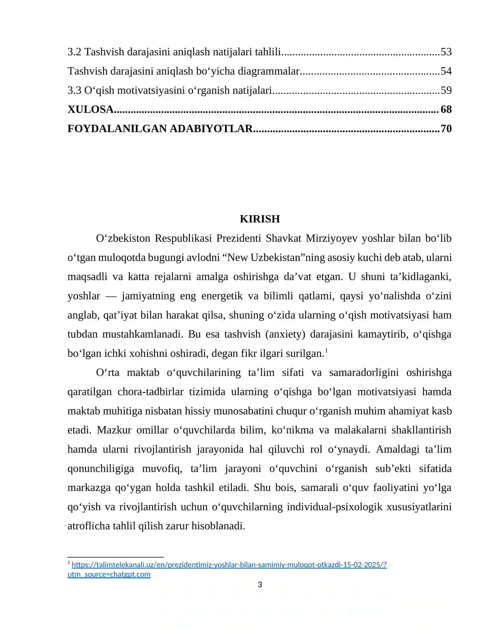 Talabalarda tashvish darajasining o‘qish motivatsiyasiga ta’siri 3