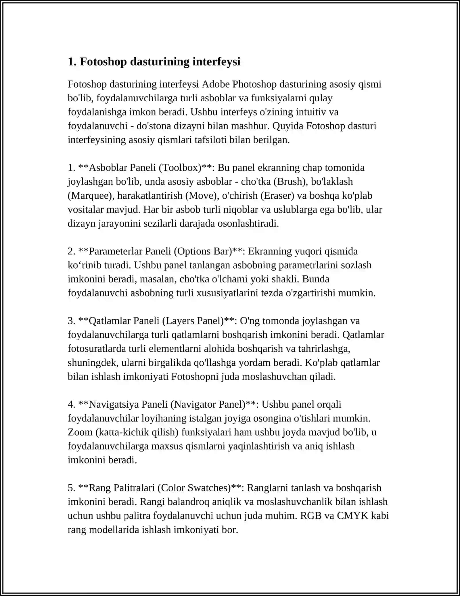 ADOBE PHOTOSHOP DASTURINING ASOSIY TUSHUNCHALARI 3