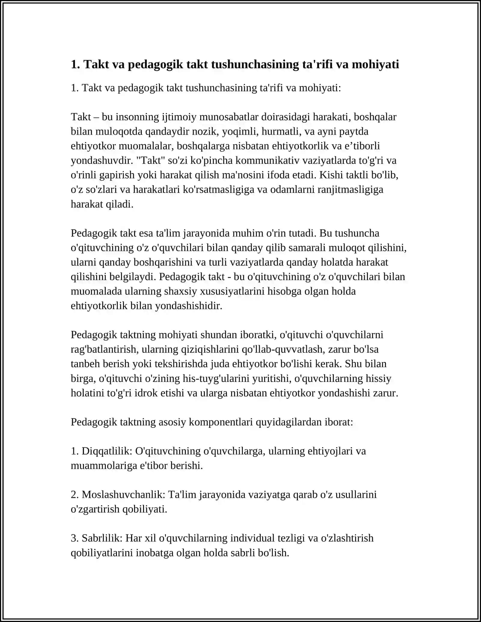 Takt va pedagogik takt haqida tushuncha 3