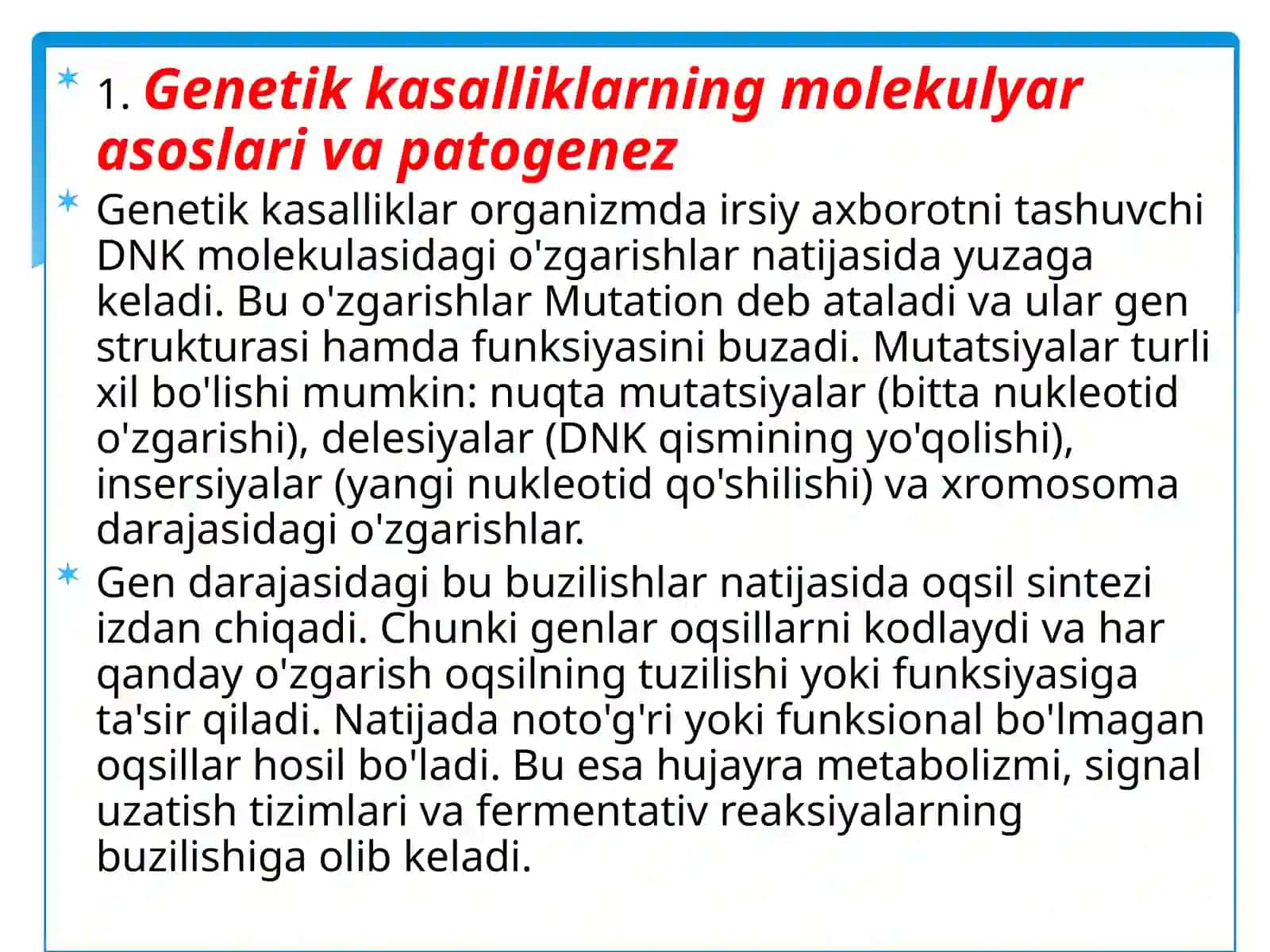 Genetik kasalliklarning molekulyar diognostika xossalari 3