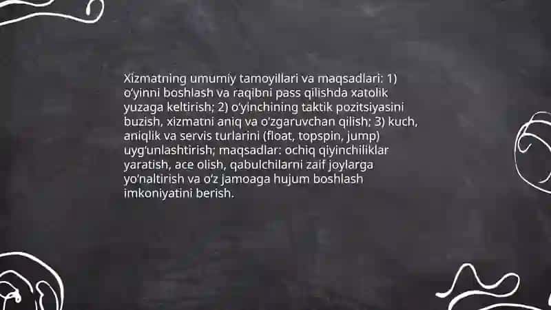 Voleybol o‘yinida to‘pni o‘yinga kiritish texnikasi 3