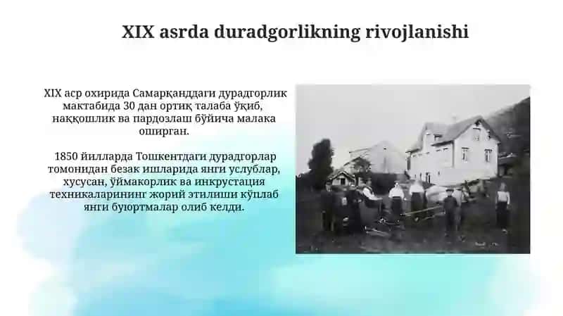 Duradgorlik kasbi tarixi 3