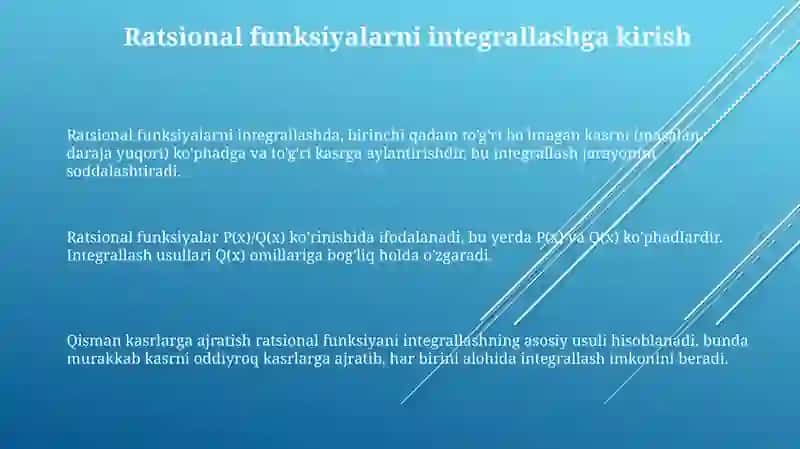 Kasr-ratsional funksiyalarni integrallash 3