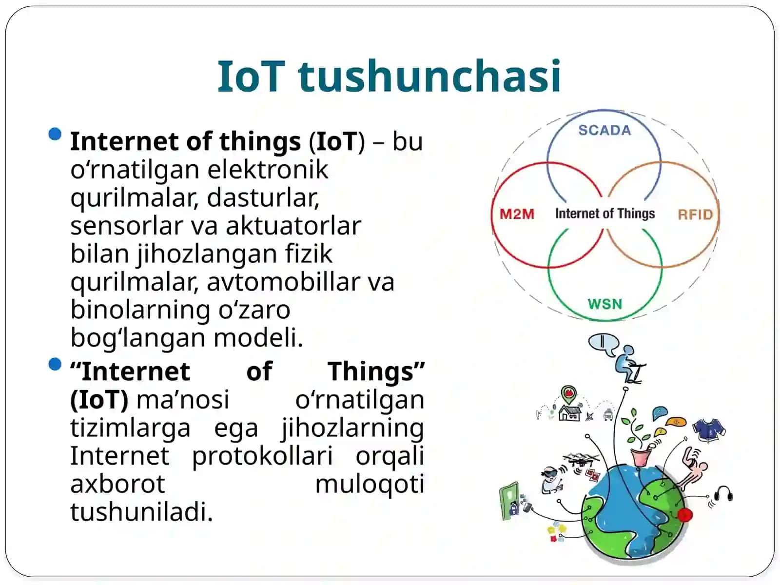 O‘rnatilgantizimlarningqo‘llanilishsohalari.IoTkonsepsiyasi 3