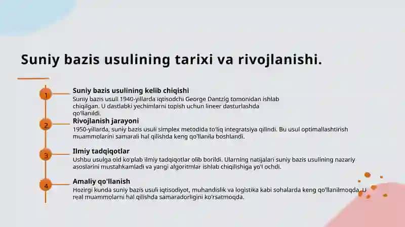 Suniy bazis usuli 3